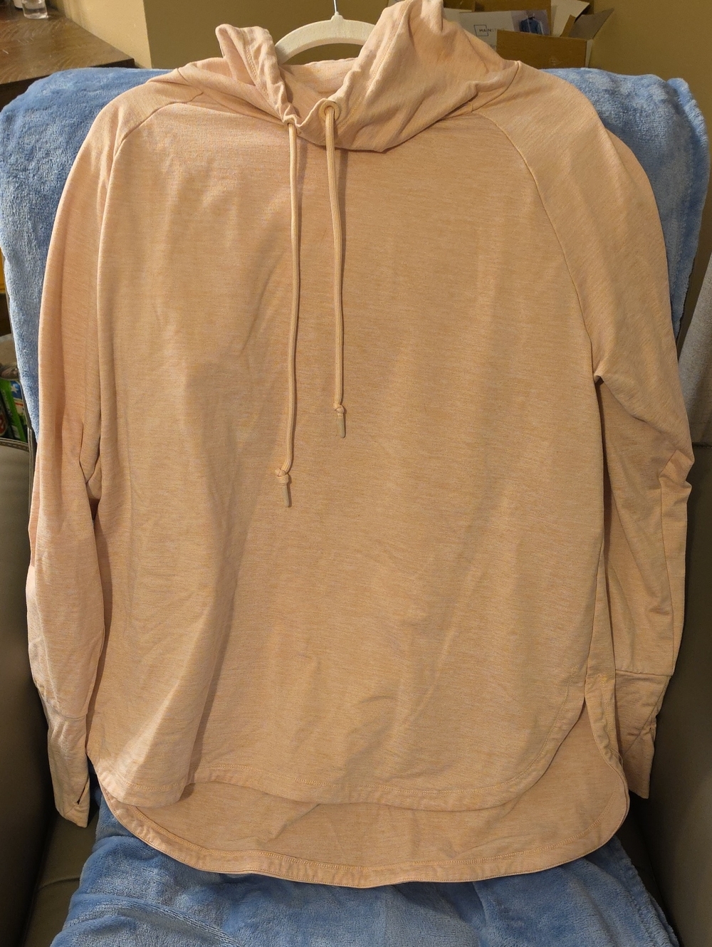 Eddie Bauer Peach Zip-Up Hooded Sweater
